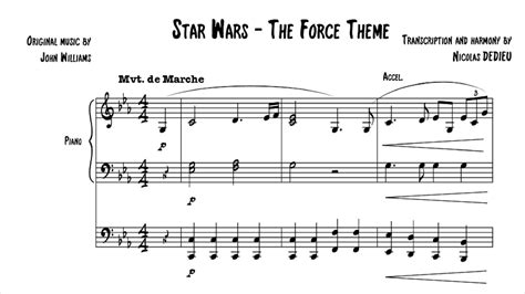 Force theme sheet music